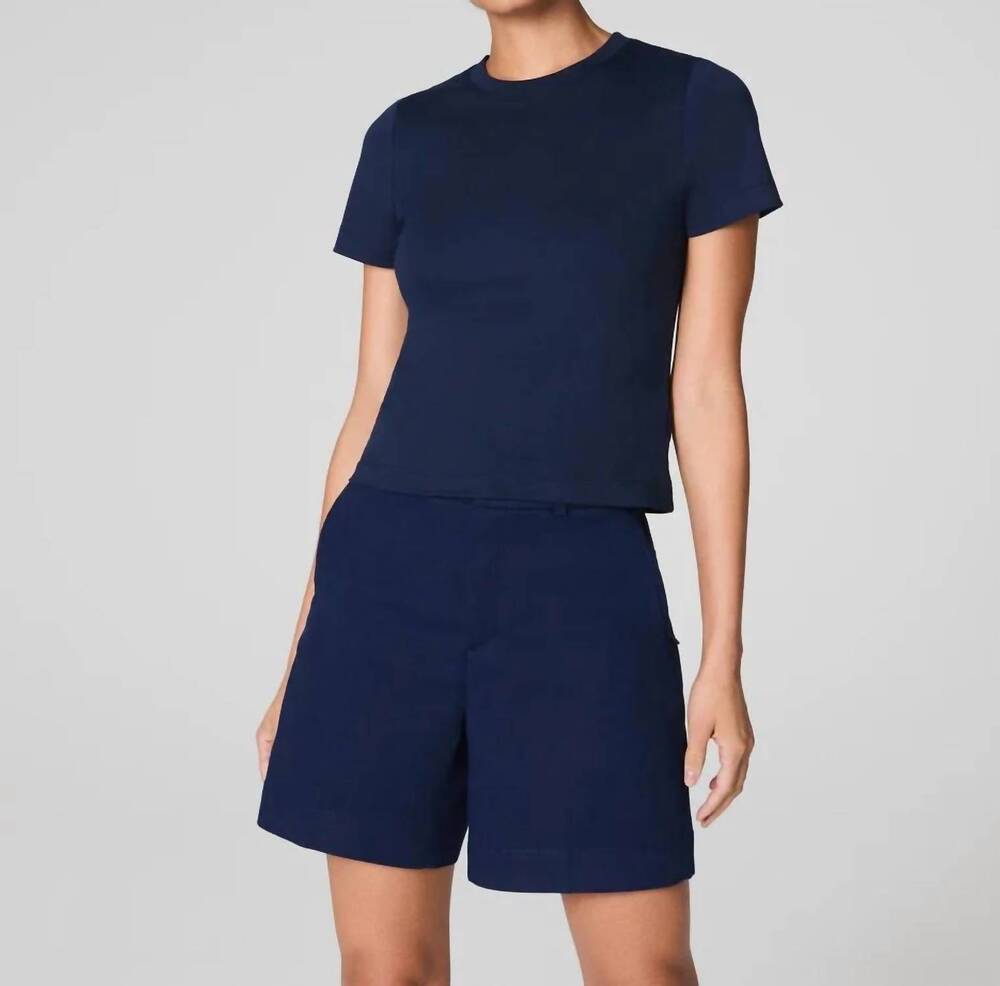 NEW SPANX cool cotton crewneck tee in timeless navy